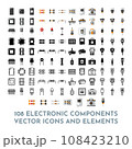 108 Electronic Components Vector Icon Pack and Elements 108423210