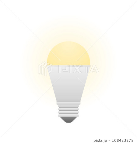 シンプルなイラスト_LED,電球,半灯 108423278