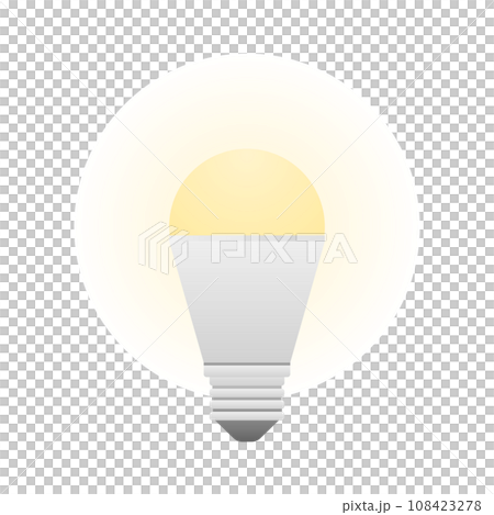 シンプルなイラスト_LED,電球,半灯 108423278