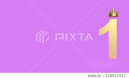 The one and gold crown for Business concept 3d rendering The one and gold crown for Business concept 3d rendering 108423921