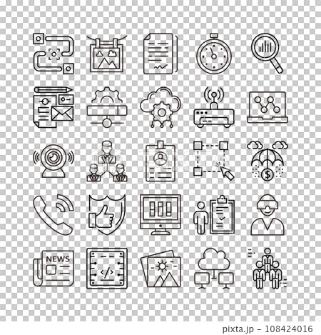device artificial intelligence technology icon set device artificial intelligence technology icon set 108424016