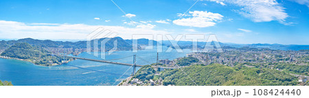 【火の山公園展望台より下関市内を一望】 (高解像度版) 山口県下関市藤ケ谷 108424440