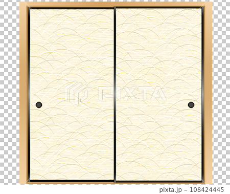 Japanese-style fusuma Japanese pattern illustration 108424445