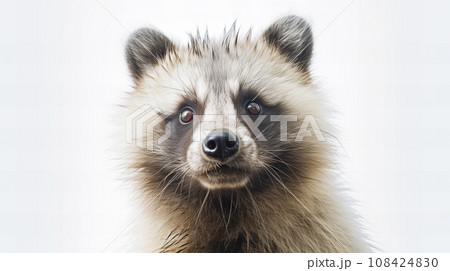 白背景のたぬき 108424830
