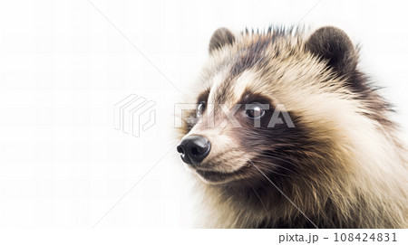 白背景のたぬき 108424831