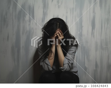 落ち込む女性 落ち込む女性 108424843