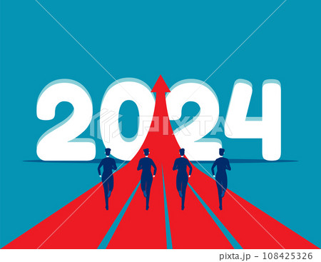 People running to 2024. Start up a new to goal 108425326