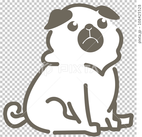 Illustration of a sitting pug 108425528