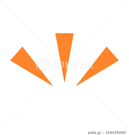 オレンジ色の強調ポップアイコン。驚きやリアクションのアイコン。ベクター。 108426060