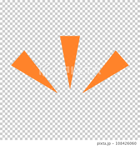 オレンジ色の強調ポップアイコン。驚きやリアクションのアイコン。ベクター。 108426060