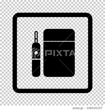 Electronic cigarette and case silhouette icon. vector. 108426107