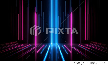Abstract multicolor neon glowing line, Technology background, Generative AI Abstract multicolor neon glowing line, Technology background, Generative AI 108426873