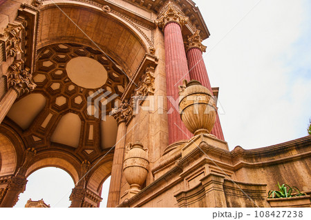 Ancient Roman architecture with open rotunda upward view at Palace of Fine Arts Ancient Roman architecture with open rotunda upward view at Palace of Fine Arts 108427238