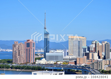 福岡市都市風景 福岡タワー 愛宕山からの展望 福岡市都市風景 福岡タワー 愛宕山からの展望 108428041