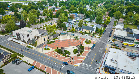 James Cultural Plaza aerial in Auburn with houses and church James Cultural Plaza aerial in Auburn with houses and church 108428215