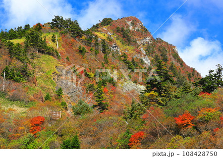 晴天の瓶ヶ森の紅葉 晴天の瓶ヶ森の紅葉 108428750