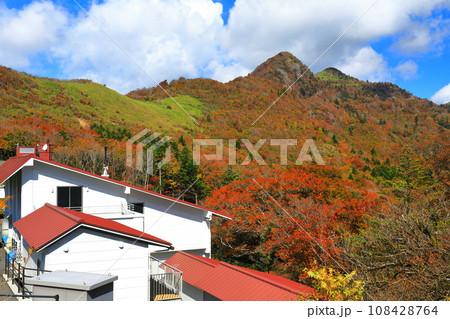 山荘しらさから見た瓶ヶ森の紅葉 山荘しらさから見た瓶ヶ森の紅葉 108428764