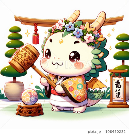 2024年新年の辰年イラスト画像 2024年新年の辰年イラスト画像 108430222