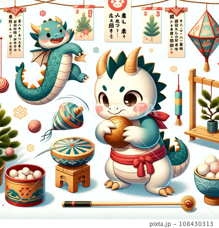 2024年新年辰年のイラスト 108430313