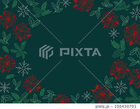 植物イラストを使った背景フレームベクター素材 108430701