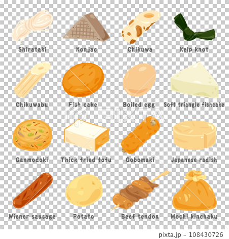 Oden ingredients English Oden ingredients English 108430726