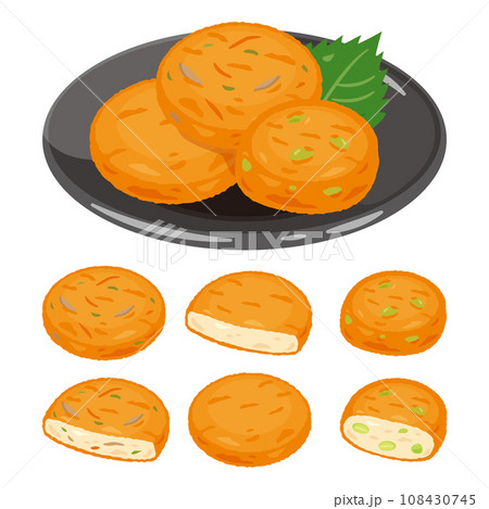 皿に盛られたさつま揚げ 108430745