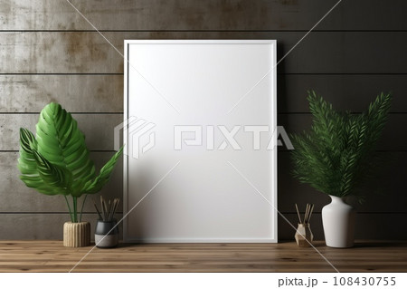Picture frame blank screen for advertising. Generative AI 108430755