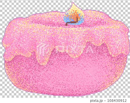 Pixel art lit small pink candle Pixel art lit small pink candle 108430912