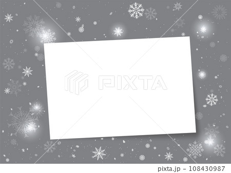 Christmas paper message template with snowfall Christmas paper message template with snowfall 108430987
