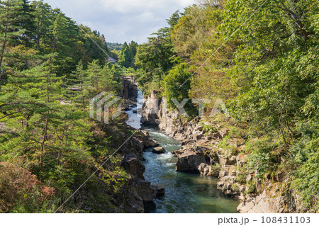 岩手県/厳美渓の絶景【国指定名勝・天然記念物】一関市 岩手県/厳美渓の絶景【国指定名勝・天然記念物】一関市 108431103