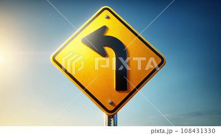 左折指示の道路標識イラスト 左折指示の道路標識イラスト 108431330