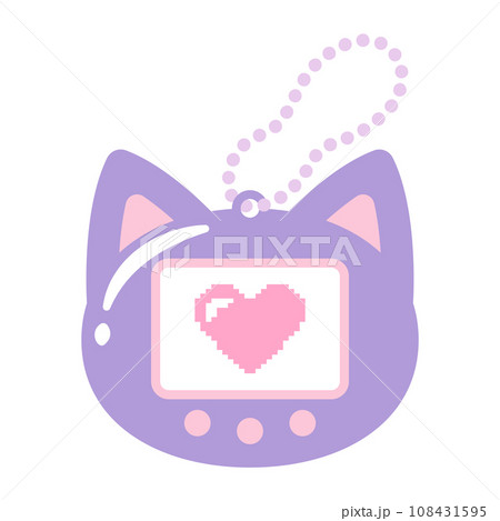 レトロな猫型のゲーム機のイラスト 108431595