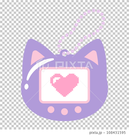 レトロな猫型のゲーム機のイラスト 108431595