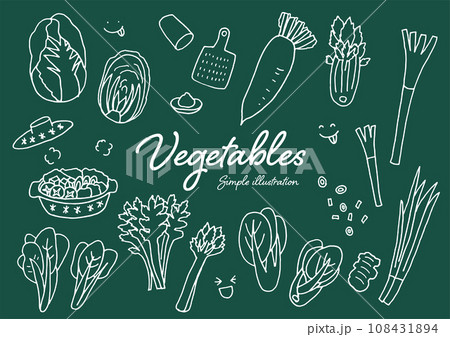 野菜のラフな手描きのイラスト 108431894