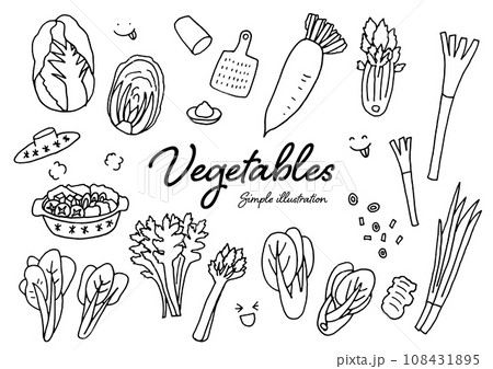 野菜のラフな手描きのイラスト 108431895