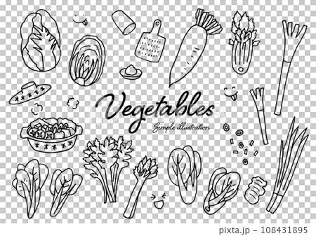 野菜のラフな手描きのイラスト 108431895