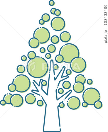 シンプルな樹木と伸びた枝、クリスマスツリー 108432406