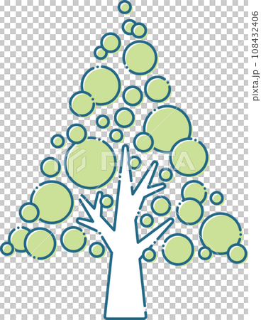 シンプルな樹木と伸びた枝、クリスマスツリー 108432406