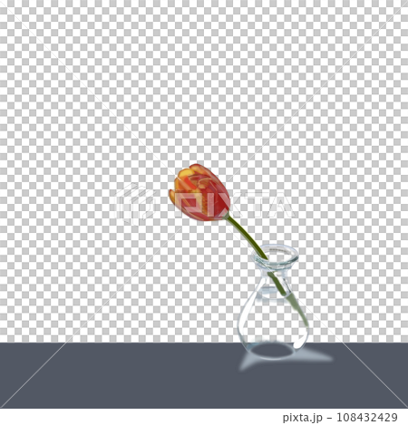 ガラス瓶に入った一輪の花 ガラス瓶に入った一輪の花 108432429