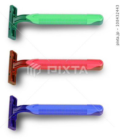 Set of razors blade isolated on white background 108432443