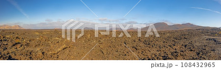 Panoramic view over the barren volcanic Timanfaya National Park on Lanzarote 108432965