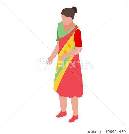 Hindi woman icon. Isometric of hindi woman vector icon for web design isolated on white background Hindi woman icon. Isometric of hindi woman vector icon for web design isolated on white background 108434479