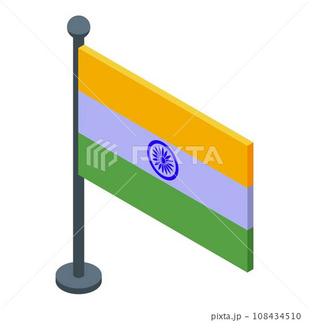 Indian desktop flag icon. Isometric of indian desktop flag vector icon for web design isolated on white background 108434510