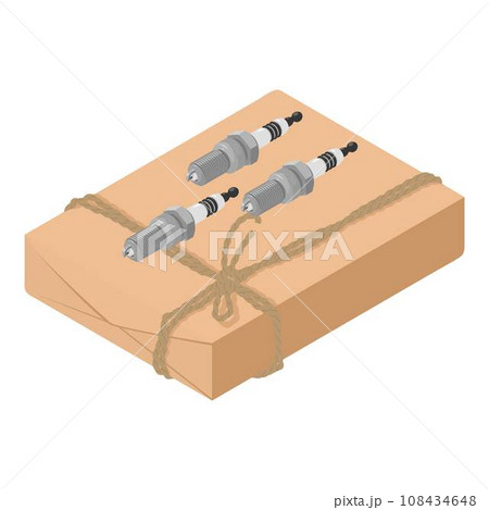 Spark plug icon. Isometric illustration of spark plug vector icon for web 108434648