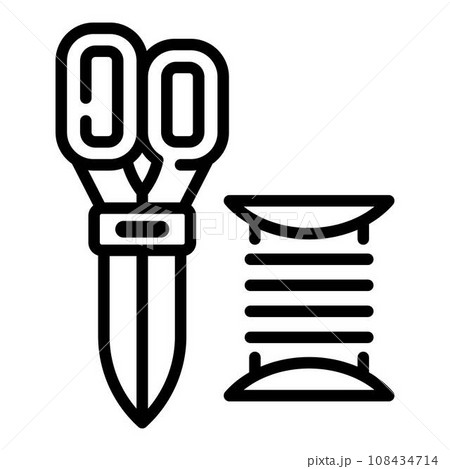 Sewing tools icon. Outline sewing tools vector icon for web design isolated on white background Sewing tools icon. Outline sewing tools vector icon for web design isolated on white background 108434714