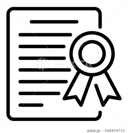 Cloth repair diploma icon. Outline cloth repair diploma vector icon for web design isolated on white background Cloth repair diploma icon. Outline cloth repair diploma vector icon for web design isolated on white background 108434715