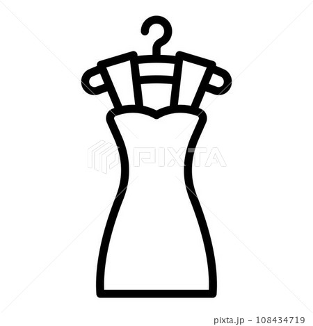 Dress cloth icon. Outline dress cloth vector icon for web design isolated on white background Dress cloth icon. Outline dress cloth vector icon for web design isolated on white background 108434719