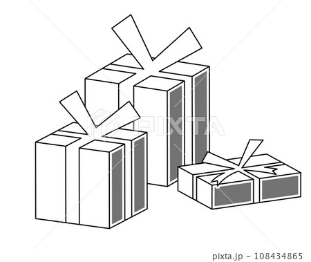 クリスマスシーズンのおしゃれなギフトボックスセット(白黒) クリスマスシーズンのおしゃれなギフトボックスセット(白黒) 108434865