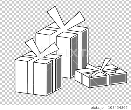 クリスマスシーズンのおしゃれなギフトボックスセット(白黒) クリスマスシーズンのおしゃれなギフトボックスセット(白黒) 108434865