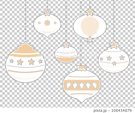 シンプルでかわいいクリスマスオーナメント シンプルでかわいいクリスマスオーナメント 108434879